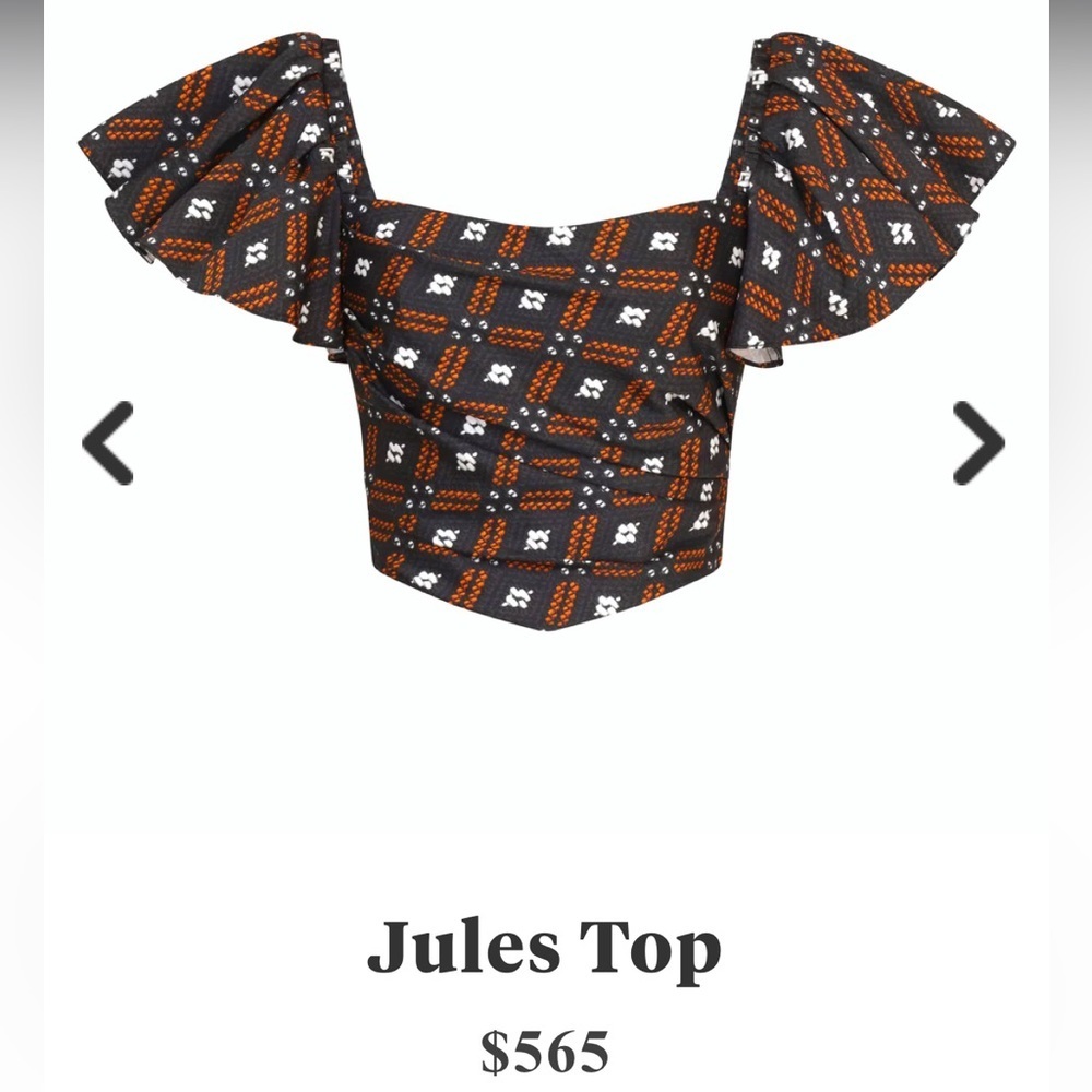 Women's Jules top size 8‎ Autumn Adeigbo Brown and orange NWT! - Picture 9 of 9